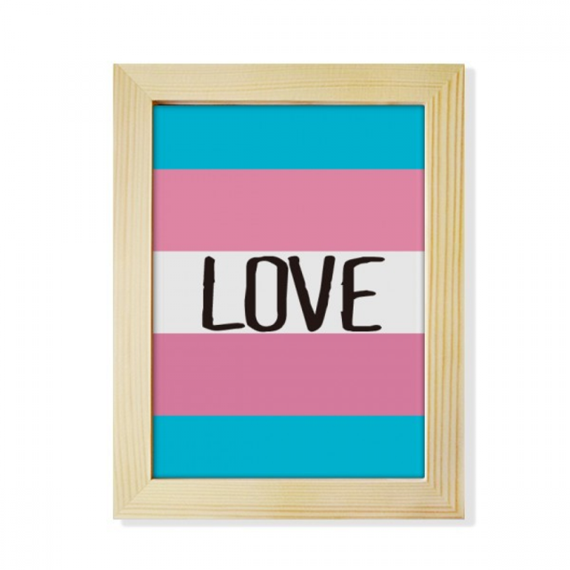 Love Transgender LGBT Support Desktop Adorn Photo Frame Display Art Painting Wooden