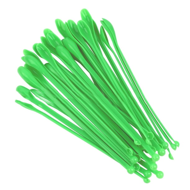 50 PCS Cucharas de muestreo de plástico Espátulas de mezcla de laboratorio Cucharas de laboratorio Verde