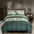 thumbnail image 6 of Chezmoi Collection Alpine 7-Piece Northwest Cabin Lodge Bed in a Bag King Comforter Set, Blue Green Ivory Tan Grizzly Bear Pine Tree Wilderness Printed Microfiber Bedding Set, 6 of 9