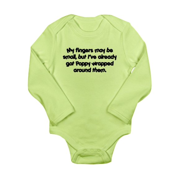 CafePress - Poppy's Wrapped (Black) Long Sleeve Infant Bodysui - Long Sleeve Infant Bodysuit