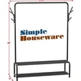thumbnail image 5 of Simple Houseware Garment Rack with Storage Shelves and Coat/Hat Hanging Hooks, Black, 5 of 7