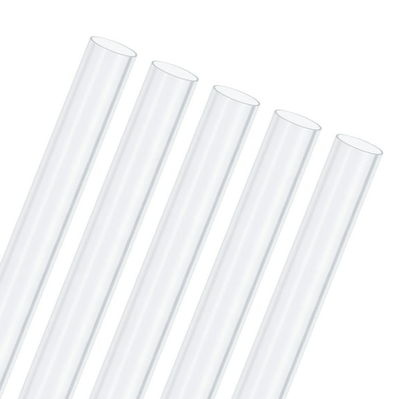 5-Pack Clear Rigid Pipe, 12mm(0.47") ID x 13mm(0.51") OD 1ft Round Plastic Tube for Water Pipe/Fish Tank/Wire Protection, High Hardness Tubing [305mm, Clear Blue]
