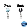 thumbnail image 3 of Ocean Waves Sketch Retractable Reel ID Badge Key Card Name Tag Holder with Clip, 3 of 7