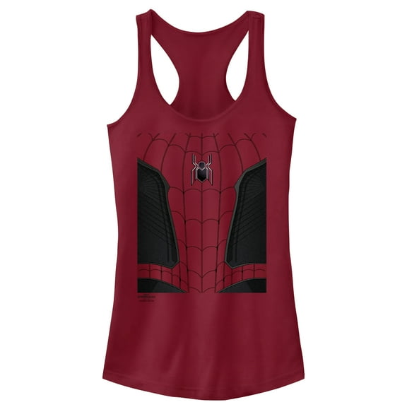 Junior's Marvel Spider-Man: No Way Home New Suit  Racerback Tank Top Scarlet Medium