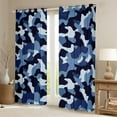 thumbnail image 2 of Castle Fairy Black Blue Camo Black Out Curtains for Children Teens Adults,Vintage Camouflage Curtains Pack of 2 (42x63 Each),Abstract Geometric Bedroom Curtains,Super Cozy Room Decor, 2 of 6