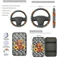thumbnail image 3 of Jeiento Highland Cow Car Seat Accessories Set 13 Pcs, Sunflower Car Seat Covers Full Set, Universal Steering Wheel Covers, Console Cover, Seat Belt Shoulder Pads, Armrest Cover, Cow Print Keyring, 3 of 8