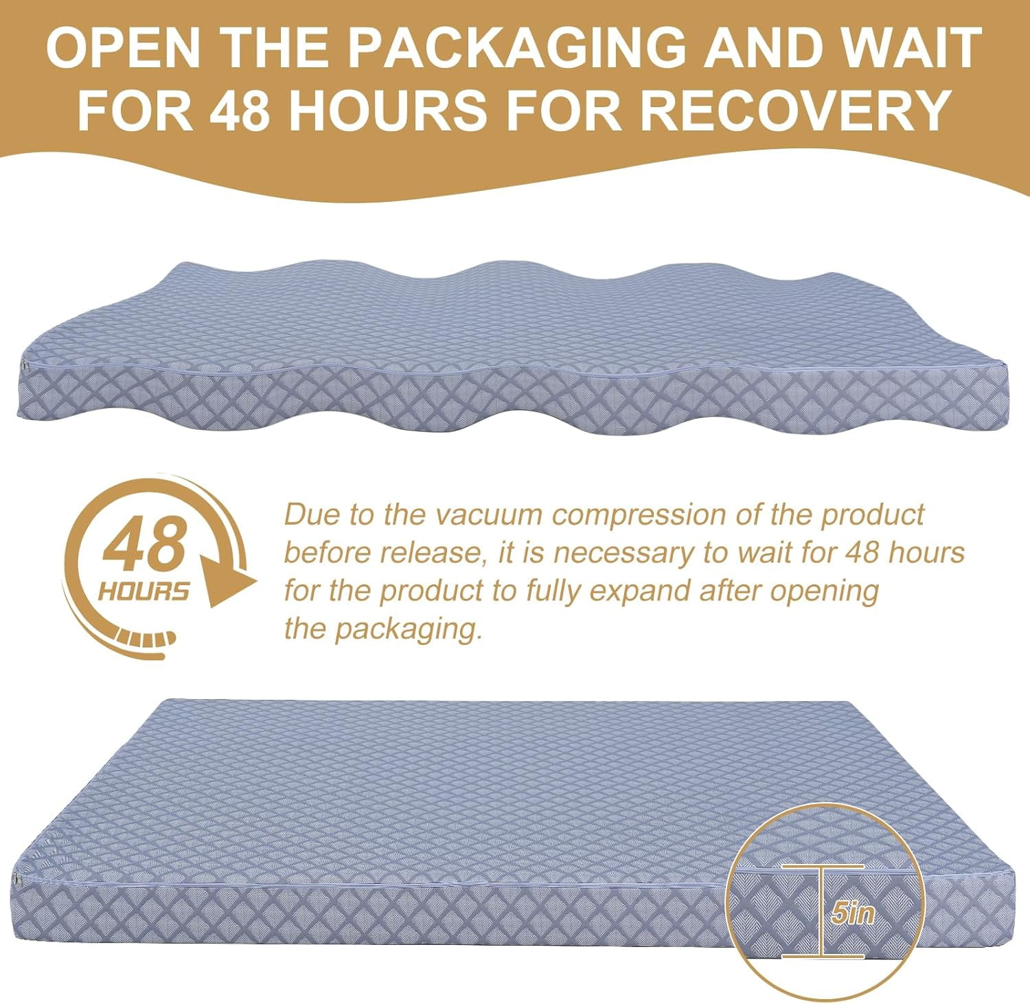ABORON Memory Foam Sofa Bed Mattress Futon Mattress Full Size, Replacement Futon Couch Bed Mattress 5" Thick, Removable Cover, Frame Not Included