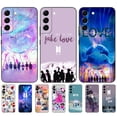 thumbnail image 2 of Para Samsung Galaxy S22 Plus Ultra S22 5G A13 4G LTE 5G Funda Para Teléfono Trasera De Silicona Suave Negro Tpu Bts bangtan boys Fake love yourself DNA, 2 of 4