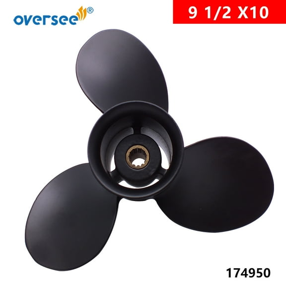 Oversee 174950, 778772 Ship Boat Propeller For Evinrude For Johnson BRP Outboard 8-15HP Size 9 1/2 x 10