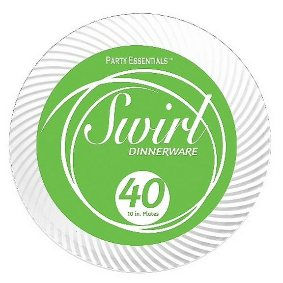1 - Party Essentials 10" Swirl Plates - Clear 40 Ct.
