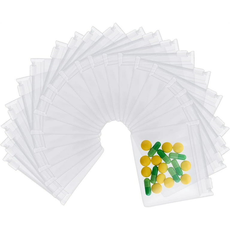 Pill Pouch Bags (10 Pack),Happon Clear Resealable Travel Pill Bags