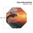 thumbnail image 3 of Pofeuu Sunset Dancing Dolphin B Print Leather Coasters Set of 6, Round Cups Mugs Mat Pad for Home Kitchen Heat Resistant Drink Coasters,Octagon, 3 of 7