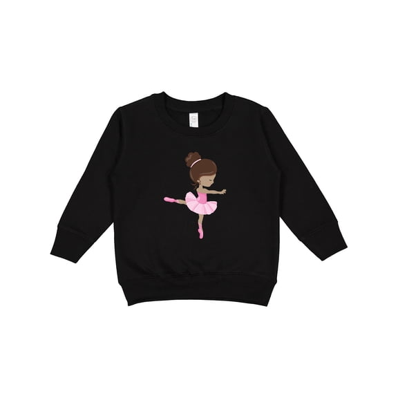 Inktastic African American Ballerina, Ballet Girl, Pink Tutu Toddler Sweatshirt