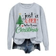 thumbnail image 1 of WEAIXIMIUNG Sweat à Capuche pour Femmes Mode de Noël Imprimé Arbre de Noël Lettre Manches Longues Col Rond, 1 of 5