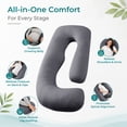 thumbnail image 6 of Sasttie Cooling Pregnancy Pillows for Sleeping, U Shaped Full Body Pillow with Removable Cover, Pregnant Women Must Haves, Maternity Essential, Dark Grey, 6 of 8