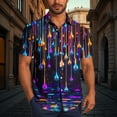 thumbnail image 1 of Ceisia Men's Regular Straight Short Sleeve Shirt Carnival Mask & Fireworks Print Spring Summer Shirt Gift, 1 of 6