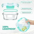 thumbnail image 3 of 34pcs Glass Food Storage Containers with Lids Set, Airtight Meal Prep Containers (17 Containers & 17 Lids), Green, 3 of 8