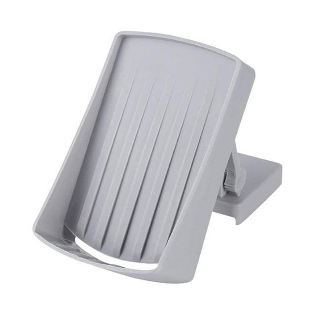 Jabonera adhesiva de pared con ranuras para drenaje, fácil de limpiar y seca. gris