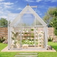 thumbnail image 2 of Yiwa Serre en Polycarbonate 6x7FT, Petite Maison Extérieure Robuste avec Cadre en Aluminium Renforcé, Porte Verrouillable, Évent de Toit Réglable et Espace de Culture Spacieux, 2 of 8
