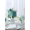 thumbnail image 6 of TETOU Artificial Flowers 25pcs Real Looking Robin's Egg Blue Foam Fake Roses with Stems for DIY Wedding Bouquets Baby Shower Centerpieces Floral Arrangements Party Tables Home Decorations, 6 of 6
