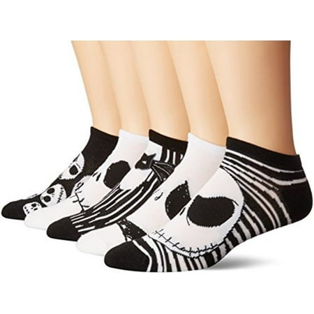 Disney Nightmare Before Christmas 5 Pack No Show, Assorted Neutral, Size 10.0