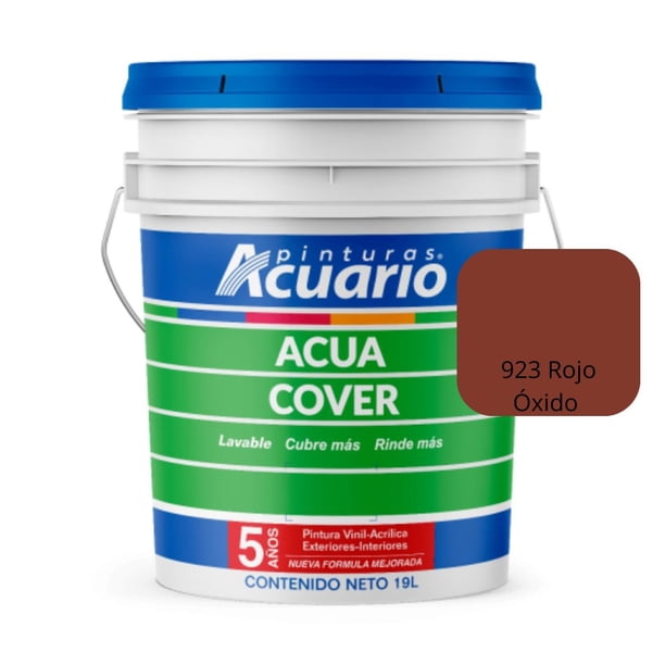 PINTURA VINILICA ACUA COVER COLOR ROJO OXIDO MATE ACUARIO CUBETA