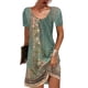 thumbnail image 1 of Vestido de manga corta con cuello redondo para mujer, vestidos florales bohemios de verano con estampado floral, 1 of 3
