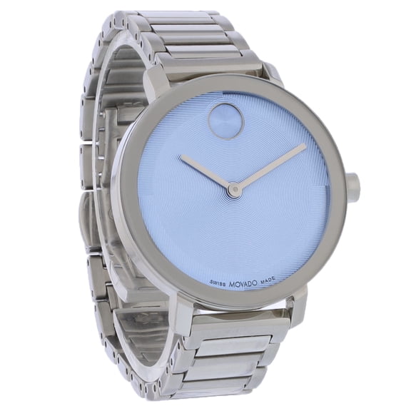 Movado Bold Evolution 3601190 Blue Dial Silver Bracelet Quartz 34MM Womens Watch