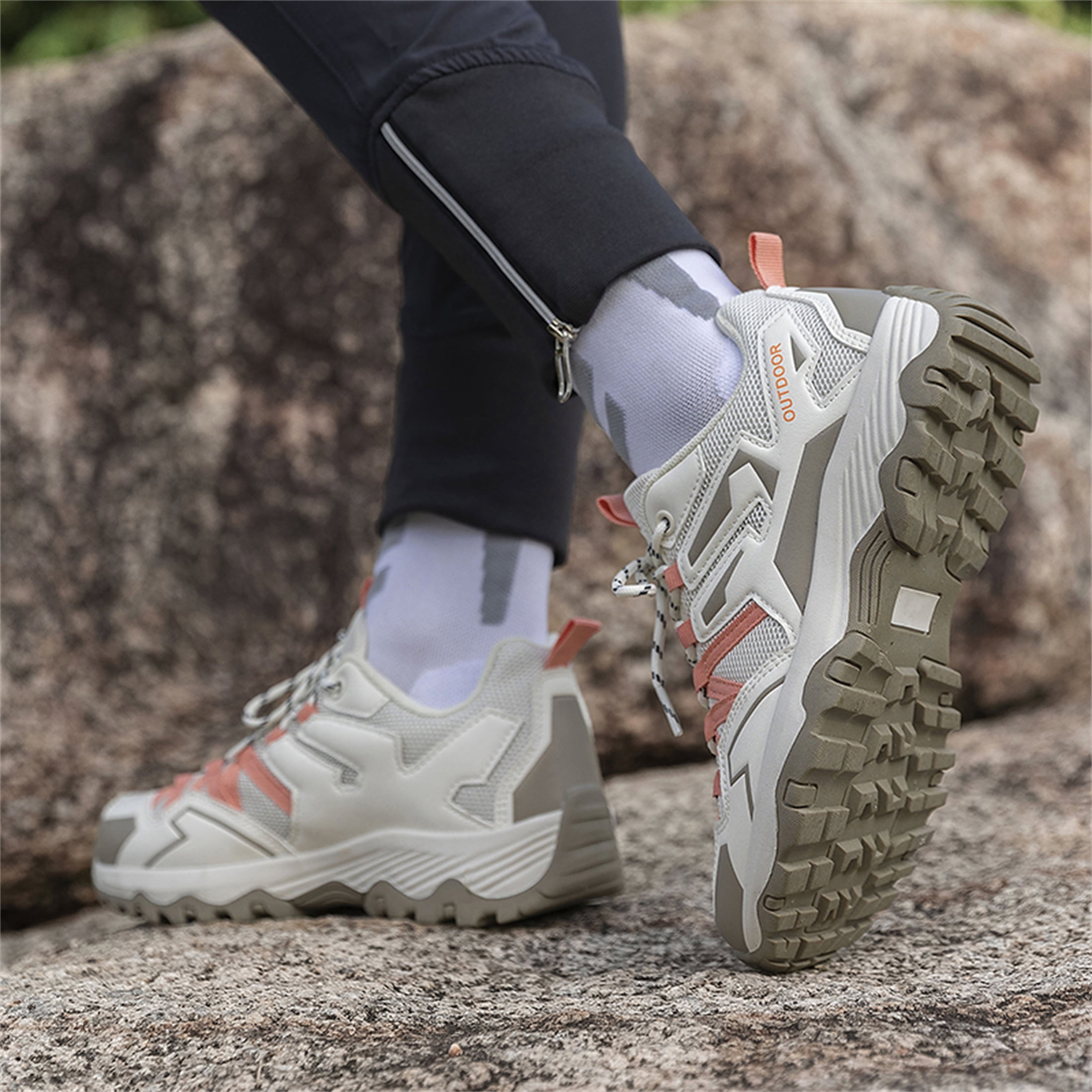 YOURDIARY Womens Mens Hiking Shoes Comfortable Breathable Anti-Slip Outdoor Hike Trekking Trails Shoe