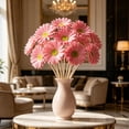 thumbnail image 5 of Pink Gerbera Flower, Real Touch Artificial Faux Daisy with Bendable Stalks, Soft Floral Arrangement, Sweet Decor for Home Wedding Party Vase Table Ornament, 15.16*3.35in, 5 of 6