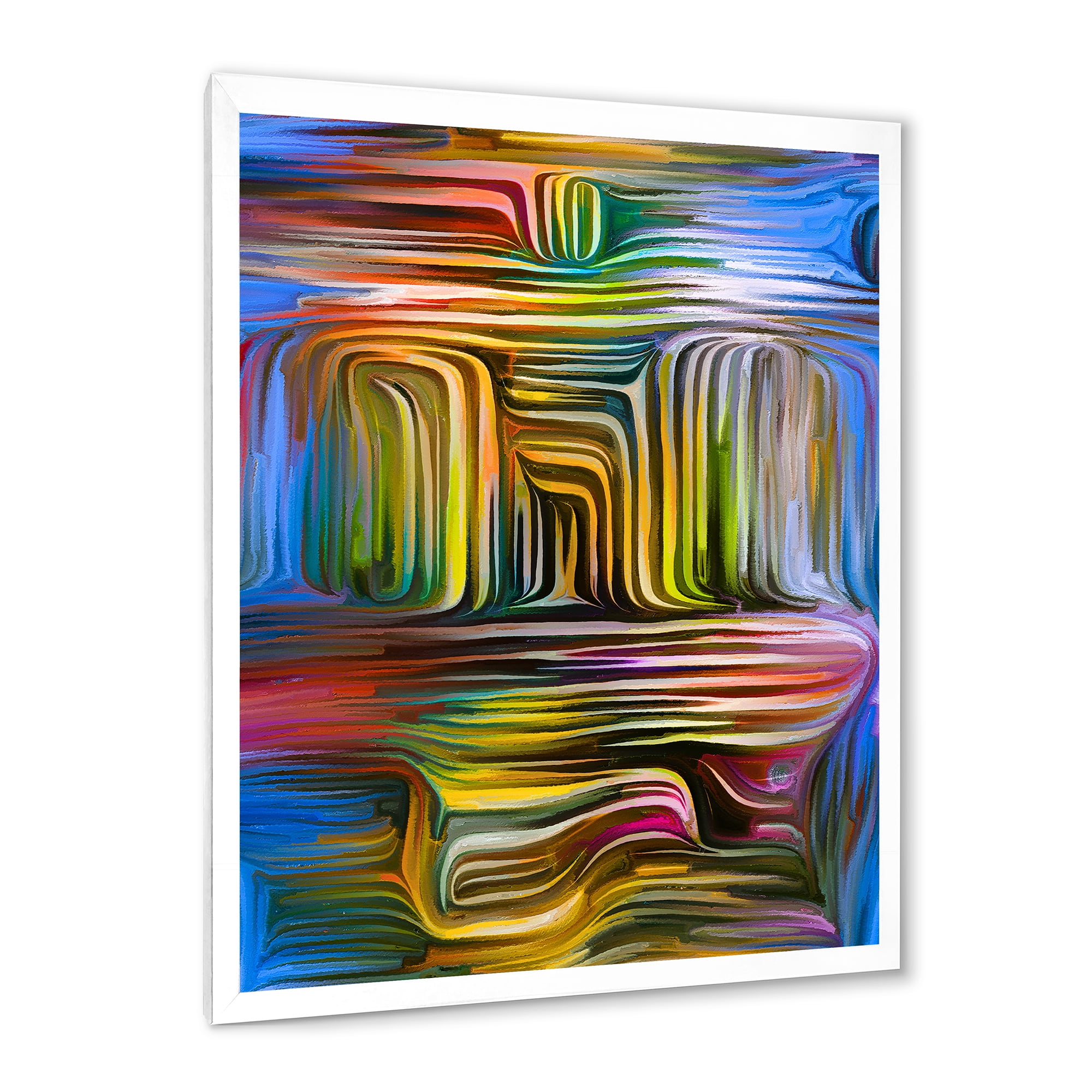 Designart 'Colour Spiral Fusion VIII' Modern Framed Art Print