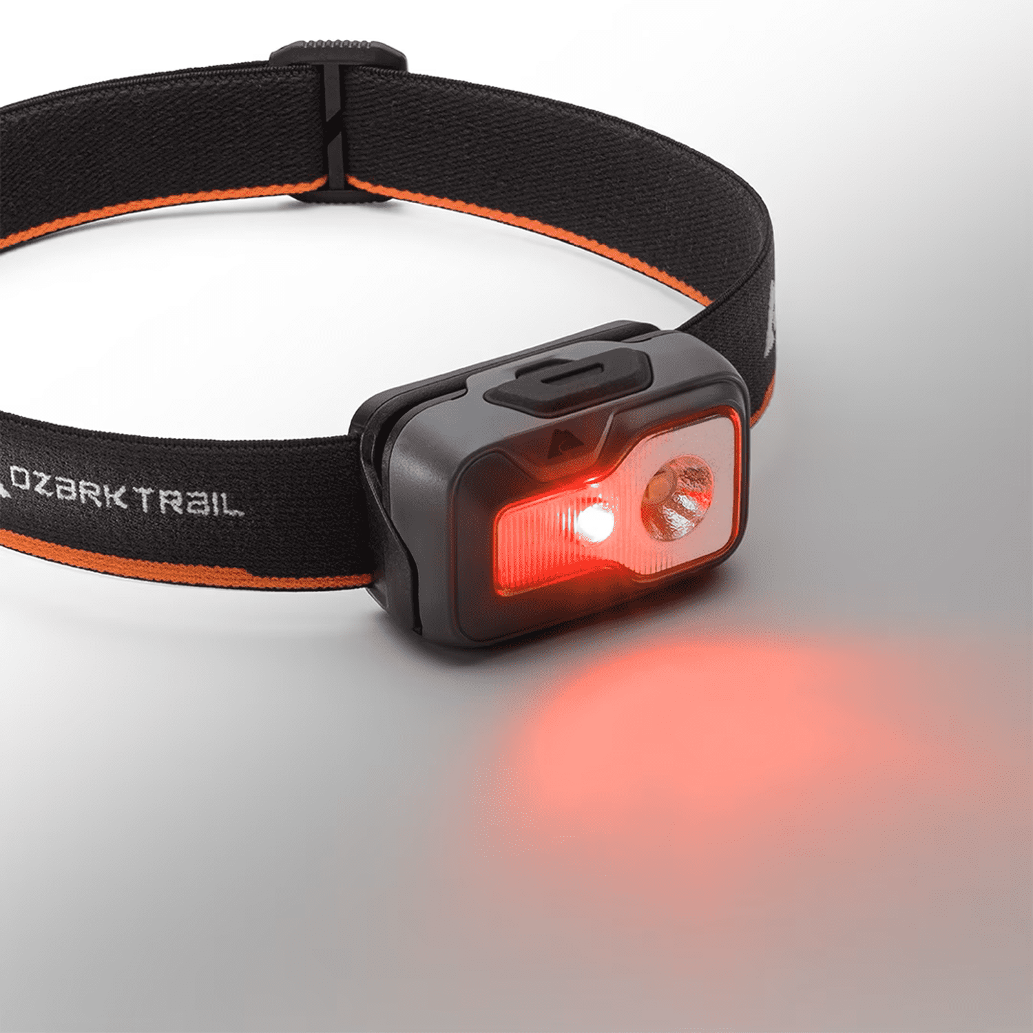 Ozark Trail 750 Lumen Led Headlamp – Multi-Color, Lightweight, Water Resistant, 5 Modes, 3 AAA Batteries Included – Gray/Orange