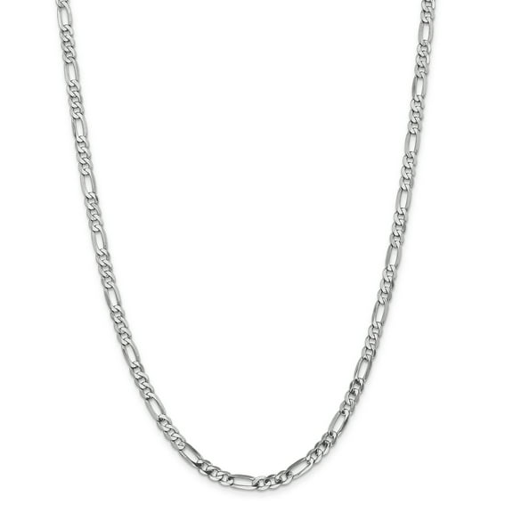 14K White Gold 4.5mm Flat Figaro Chain