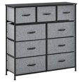 thumbnail image 2 of HOMCOM 9 Drawers Storage Chest Dresser Organizer Unit w/ Foldable Bins, 2 of 9
