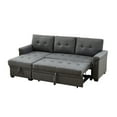 thumbnail image 2 of 84 Inch 2 Piece Pull Out Sleeper Sofa, Storage Chaise, Split Back, Dark Gray Fabric - Saltoro Sherpi, 2 of 7