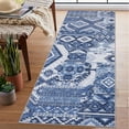 thumbnail image 5 of Yesurprise 2x6ft Boho Tribal Runner Area Rugs - Distressed Patchwork Design, Non-Slip Low Pile, Blue, 5 of 7