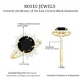 thumbnail image 5 of Lab Created Black Diamond Cocktail Ring with Moissanite, Nature Inspired Floral Ring, 18K Yellow Gold, US 9.00, 5 of 6