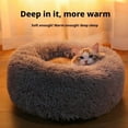 thumbnail image 4 of QHUDLV Donut Dog Bed - Premium Comfort for Anxiety Relief, 15.6 Inch Anti-Slip Round Fluffy Plush Faux Fur Cat Bed, Calming Design with -Plush Support,Fits up to 5.5 lbs Pets,Machine Washable, 4 of 8