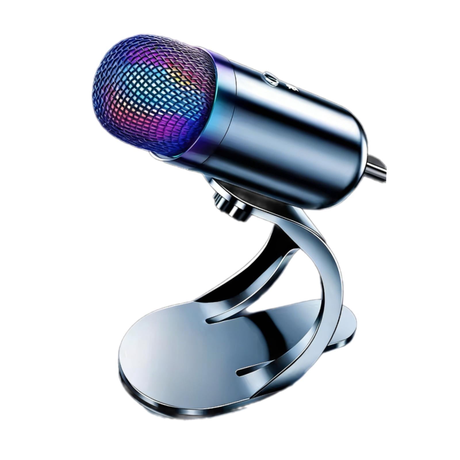 LeeQinersw Noise Cancellation USB Mic Compact USB Microphone for Phone Streaming Gaming with RBG Lights