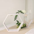 thumbnail image 2 of Efavormart 2 Pack | 9" Hexagon Whitewashed Wood Centerpiece, Geometric Terrarium, Honeycomb Storage Shelf, 2 of 11