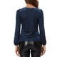 thumbnail image 3 of BLUSA DE MANGA LARGA DE VELVET CON IMPRESIÓN DE PUNTOS PARA MUJERES INSPIRADA EN CHIC XL AZUL, 3 of 5