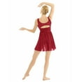 thumbnail image 2 of Xnihocha Womens Lyrical Dance Dress Sleeveless Cutout Back Ballet Leotard Modern Lyrical Costume Red XS, 2 of 6