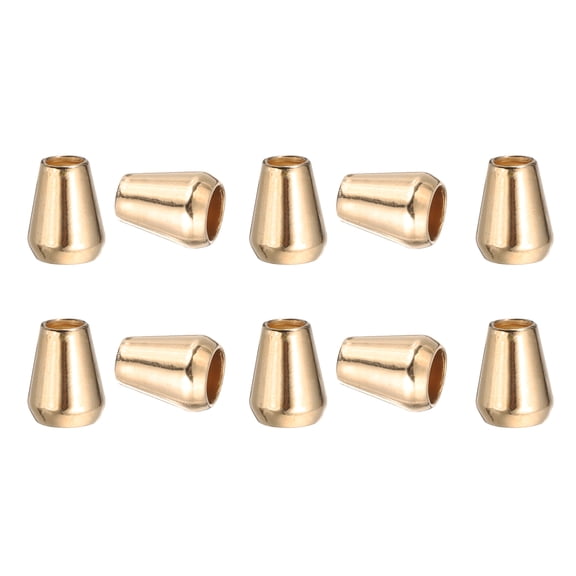 Uxcell Metal Bell Stopper, Conical Cord Ends Locks Fastener Drawstring Rope End Stopper Golden