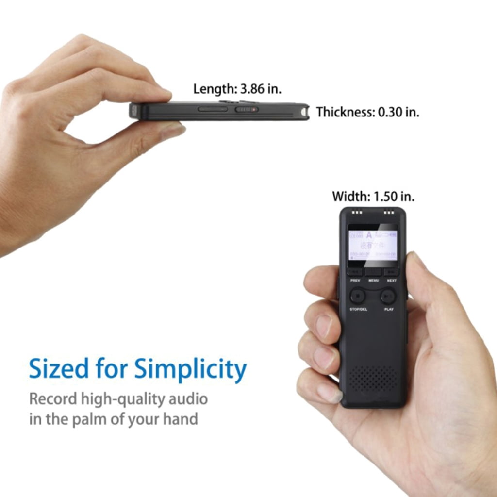 8/32GB Digital Voice Recorder Recording Voice Recorder with Playback 1536kbps