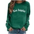 thumbnail image 2 of GuzomFashion Womens Green Los Angeles Graphic Sweatshirt - 100% Polyester, Relaxed Fit, Crew Neck, Long Sleeve, S-XXL, Soft Easy-Care Casual Daily Wear,Size L, 2 of 4