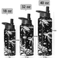 thumbnail image 5 of 32oz Sea Turtle Water Bottles with Flip Straw & Spout Lid, Double Wall Stainless Steel Travel Sport Bottle, Black Gym Gifts for Women Men (1PC), 5 of 6