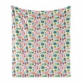 thumbnail image 1 of Cartoon Soft Flannel Fleece Blanket, Happiness Theme with Funny Flowers Leaves Botany Blossoms Spring Joyful Caricature, Cozy Plush for Indoor and Outdoor Use, 50" x 60", Multicolor, by Ambesonne, 1 of 6