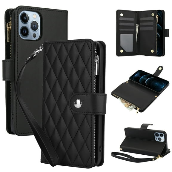 Fashion crossbody lanyard wrist strap wallet leather phone case for iPhone 16 pro max 15 plus 14 13 mini 12/12pro 11 card holder cover