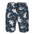 thumbnail image 3 of Balery Friendly Sharks Traje de Baño Estilo Hawaiano para Hombre, Shorts de Secado Rápido con Bolsillos-3X-Large, 3 of 6
