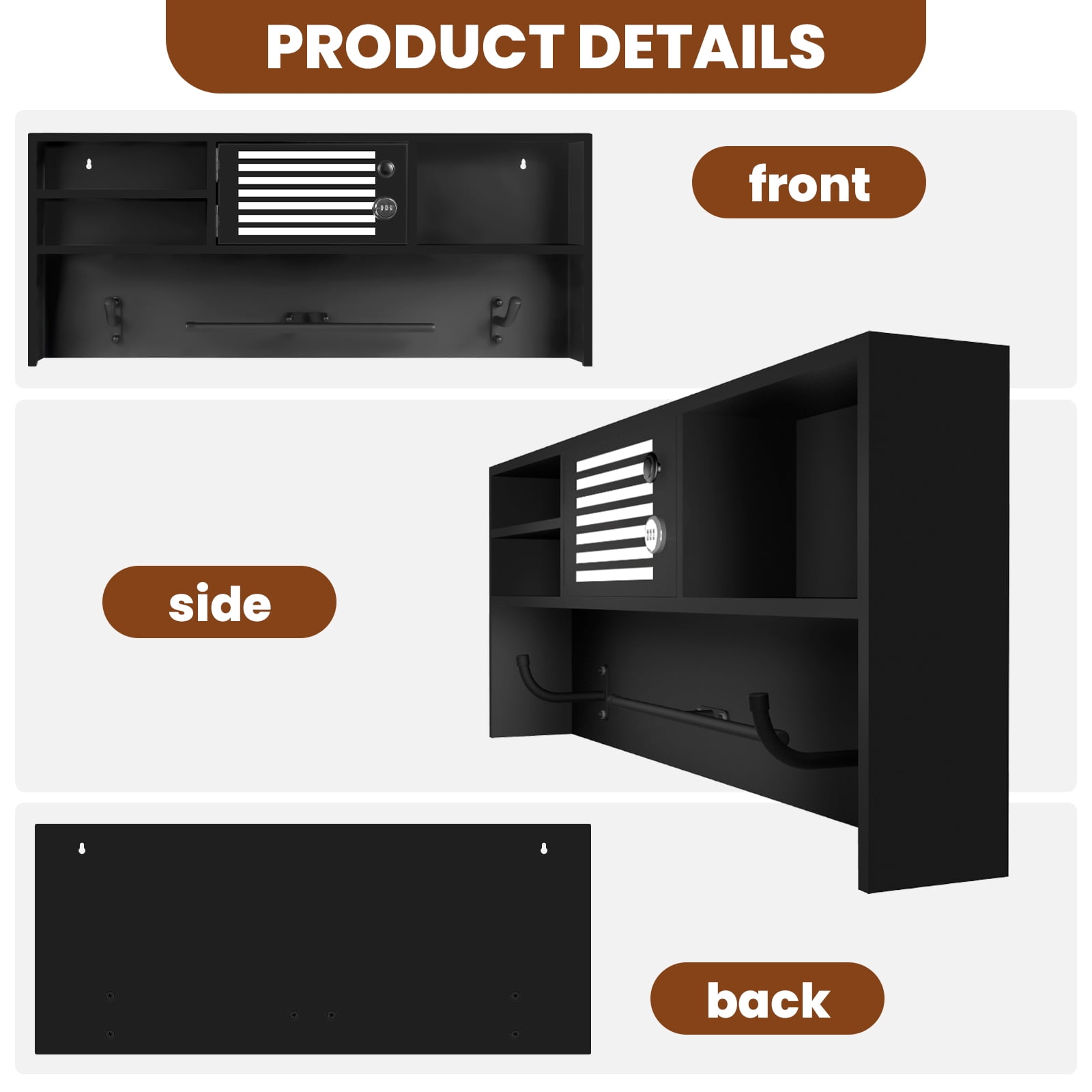 Heavy Duty Tactical Police Hanger, Police Gear Rack, Body Armor Stand with Password Lock Safe& Decorative Flags for Tactical Gear Wall Mount Needs